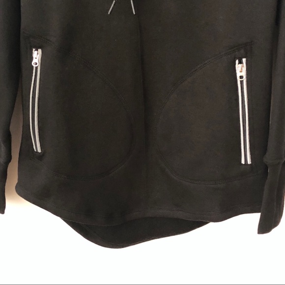 Long Line Fleece lined Hoodie w reflective pockets - Picture 8 of 8